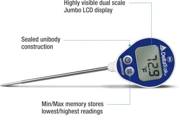 DeltaTrak 11050 Termómetro Digital Profesional de Carne Impermeable: Ideal para la Cocina - Imagen 2