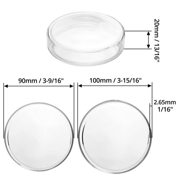 Estériles y duraderas: Placas Petri de Vidrio con Tapa (5 unidades) - Imagen 3