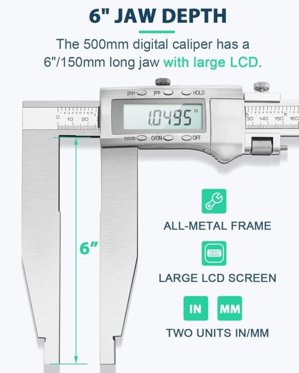 Descubre el Calibrador Digital de 20 Pulgadas con Pantalla LCD Grande - Imagen 2