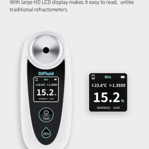 Refractómetro digital para miel, rango 0-95 %, precisión ±0,1 %, ATC, recargable, para frutas, jarabe de arce, vino y bebidas azucaradas.